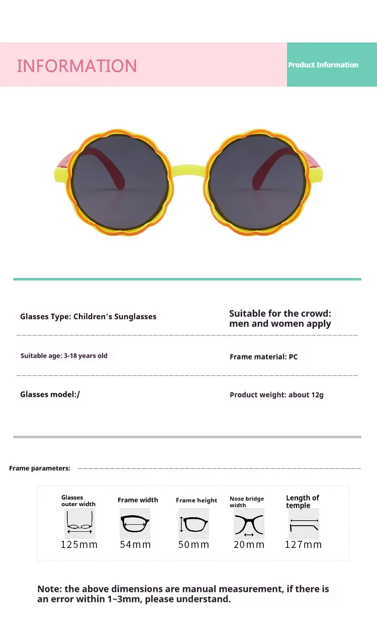 New Children's Sunglasses Fashion Cute Round Frame Wave Sunglasses Trend Baby Cartoon Color Sunglasses display picture 1