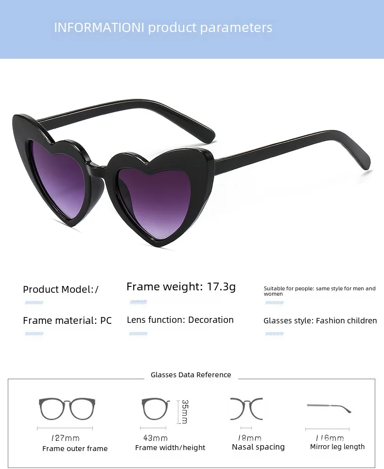 Manufacturers In Stock Children's Sunglasses Boys And Girls Love UV Protection Sunglasses Baby Sunshade Goggles display picture 3
