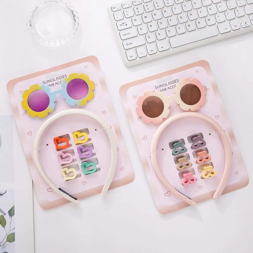Children's Color Sunglasses Hairpin Suit   Children Sunshade Glasses Hairpin Suit Manufacturers Wholesale display picture 2