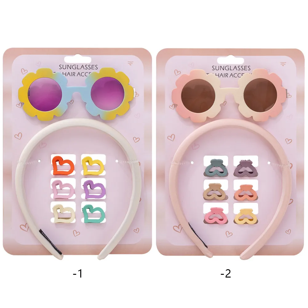 Children's Color Sunglasses Hairpin Suit   Children Sunshade Glasses Hairpin Suit Manufacturers Wholesale display picture 1