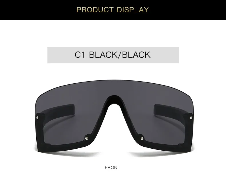 New Large Frame Conjoined Sunglasses  Internet-famous Fashion Windproof Sunglasses  Colorful Frame Sunglasses display picture 4