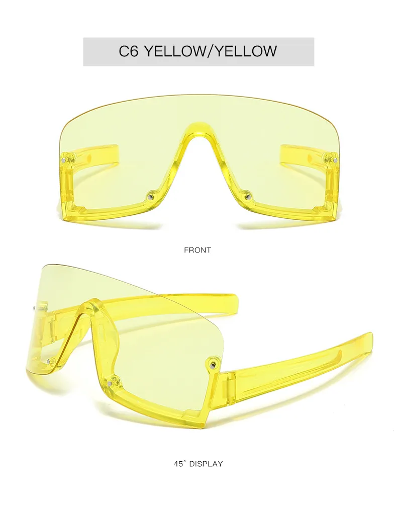 New Large Frame Conjoined Sunglasses  Internet-famous Fashion Windproof Sunglasses  Colorful Frame Sunglasses display picture 10