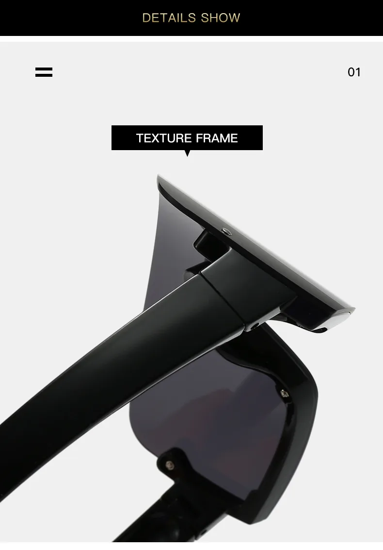 New Large Frame Conjoined Sunglasses  Internet-famous Fashion Windproof Sunglasses  Colorful Frame Sunglasses display picture 11