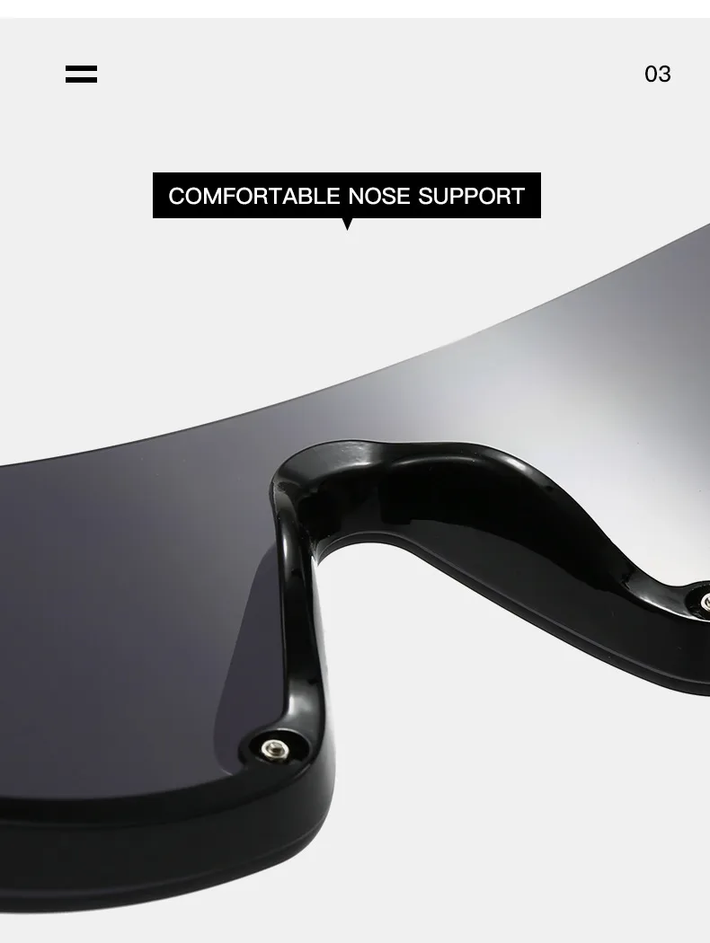New Large Frame Conjoined Sunglasses  Internet-famous Fashion Windproof Sunglasses  Colorful Frame Sunglasses display picture 13