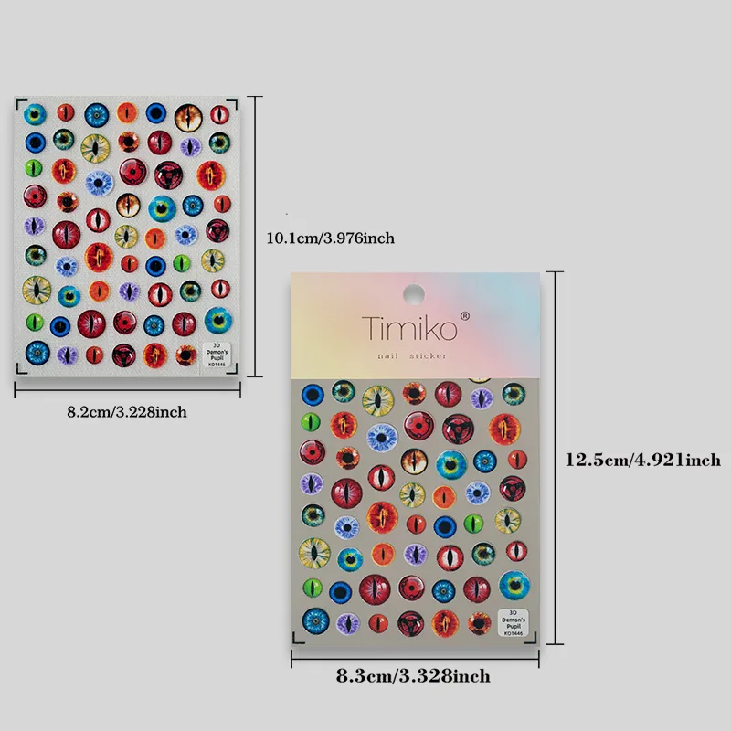 Cool Unique Circular Nail Art Stickers Eye Elements Multicolor Pattern Dark Anime Style Suitable For Special Occasions And Parties display picture 10