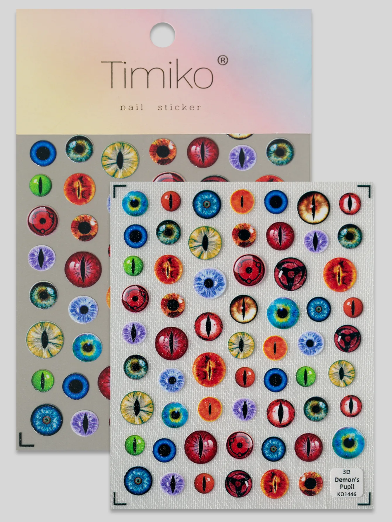Cool Unique Circular Nail Art Stickers Eye Elements Multicolor Pattern Dark Anime Style Suitable For Special Occasions And Parties display picture 9