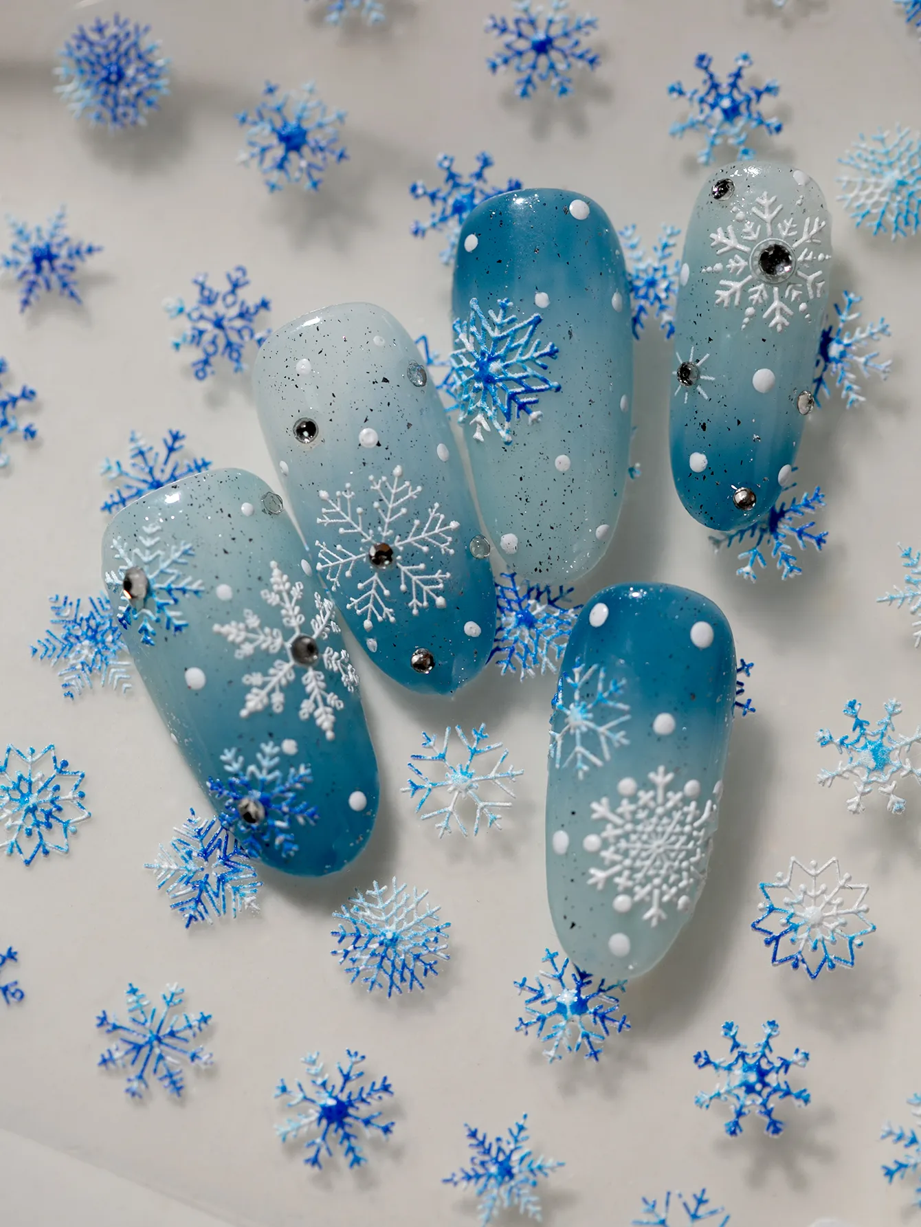 Princess Romantic Sweet Snowflake Nail Stickers Nail Sticker display picture 4