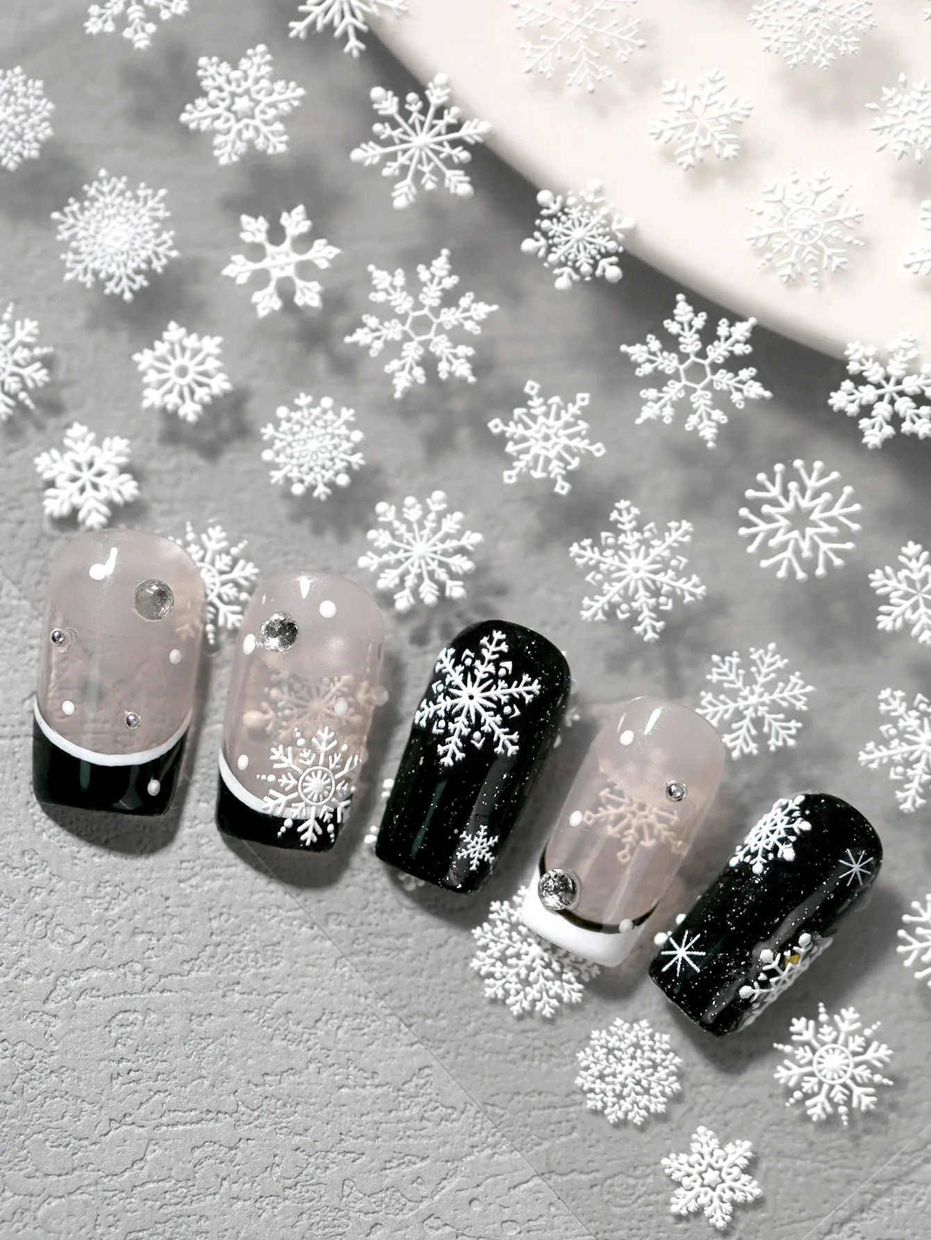 Princess Romantic Sweet Snowflake Nail Stickers Nail Sticker display picture 8