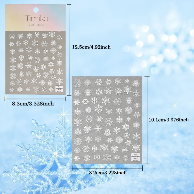 Princess Romantic Sweet Snowflake Nail Stickers Nail Sticker display picture 12