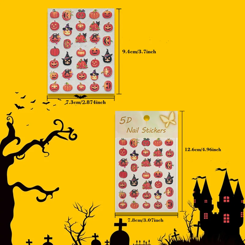 Cartoon Style Cute Retro Pumpkin Nail Decals Nail Stickers Nail Sticker display picture 7
