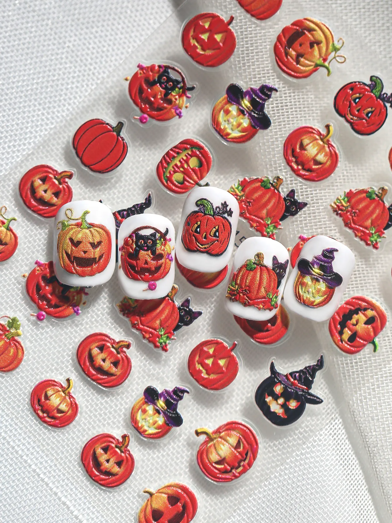 Cartoon Style Cute Retro Pumpkin Nail Decals Nail Stickers Nail Sticker display picture 1