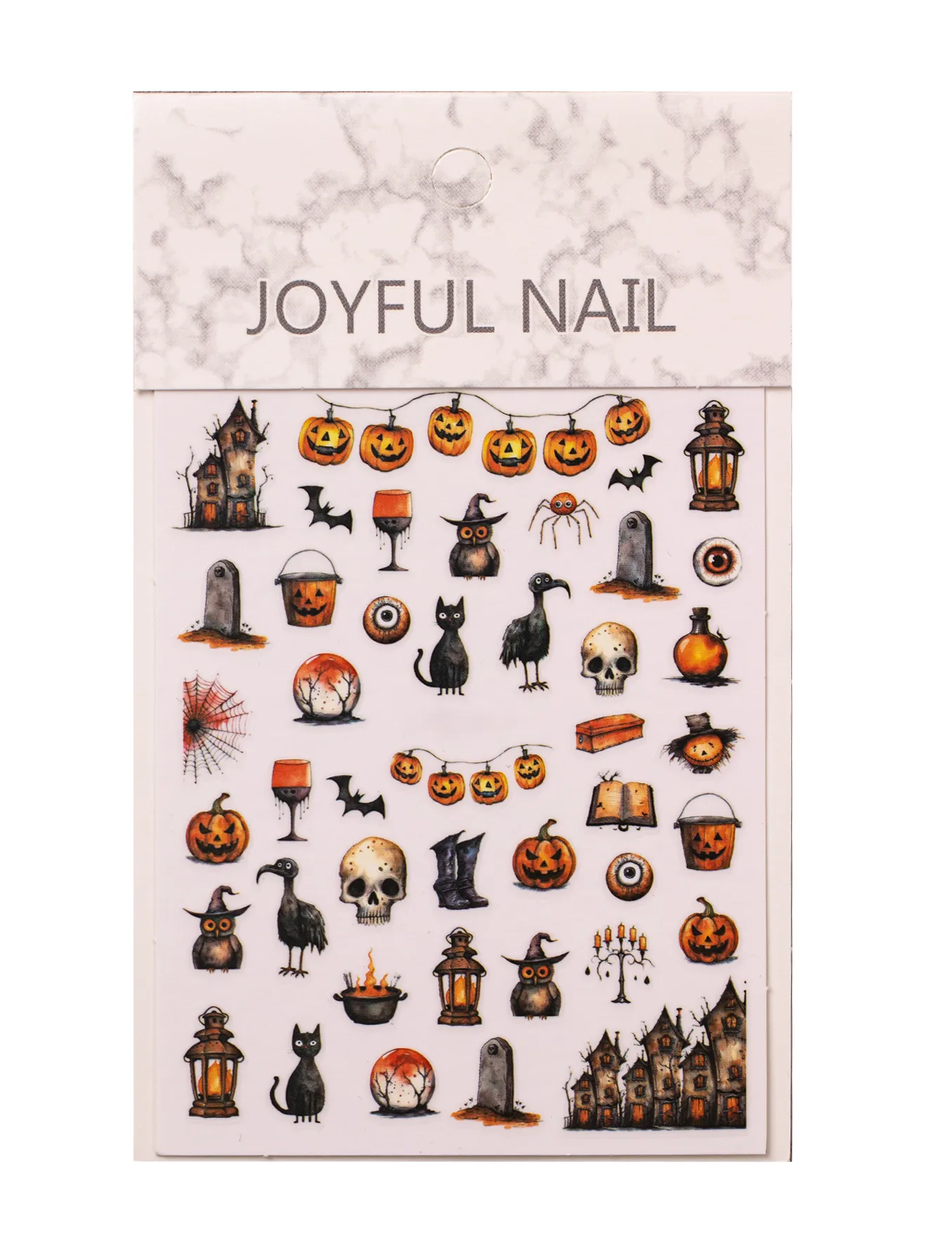 Cartoon Style Vintage Style Crow Pumpkin Cat Nail Stickers Nail Sticker display picture 5