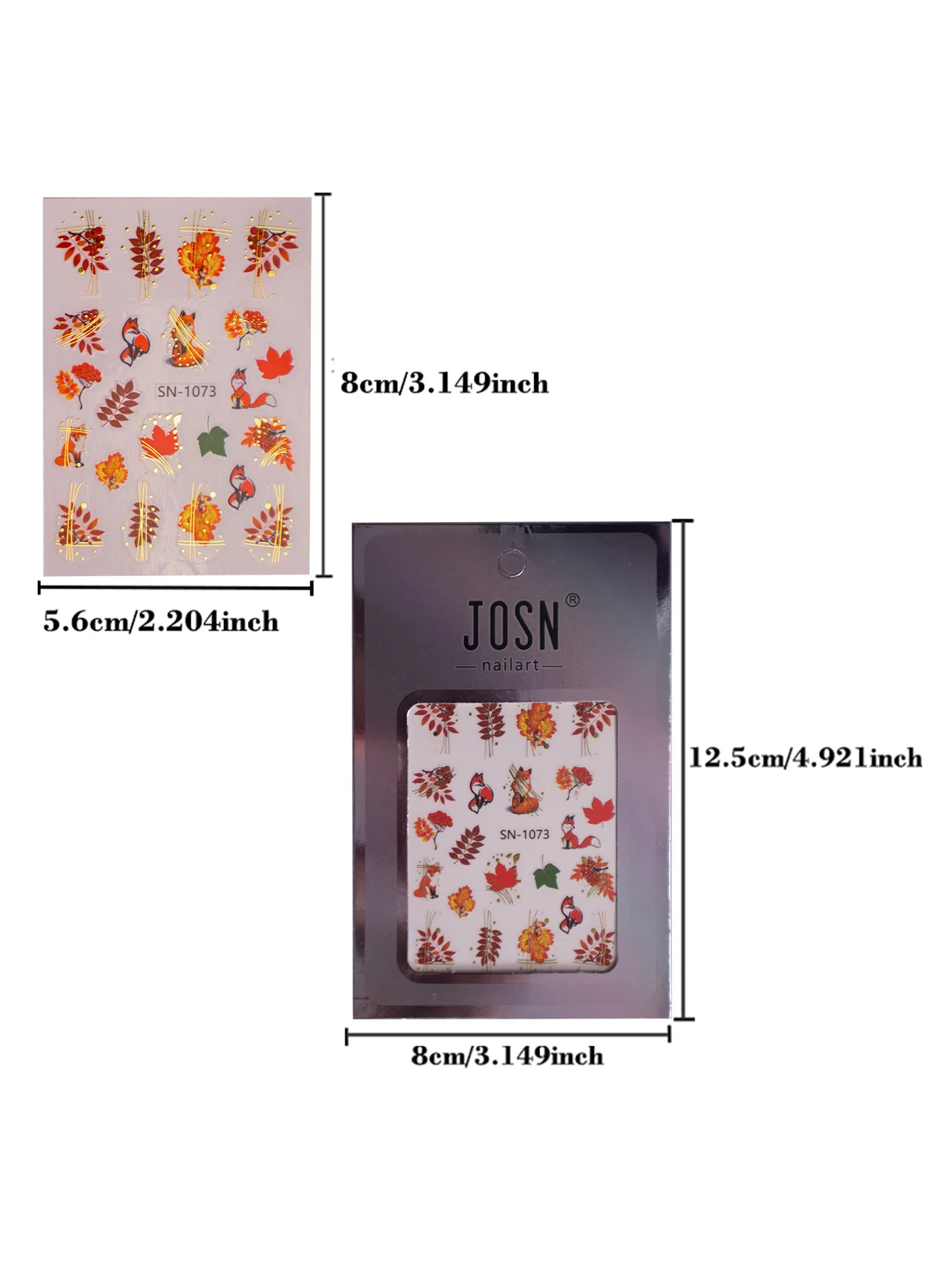 Cartoon Style Retro Maple Leaf Plant Fox Nail Stickers Nail Sticker display picture 3