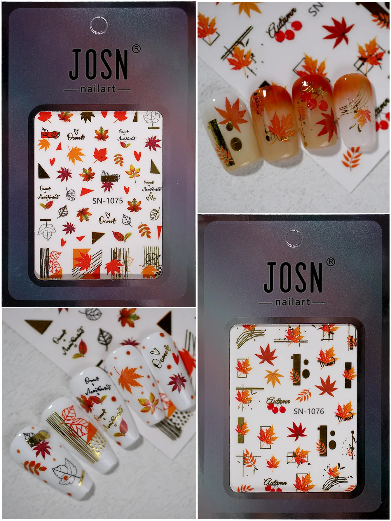 Cartoon Style Retro Maple Leaf Plant Fox Nail Stickers Nail Sticker display picture 7