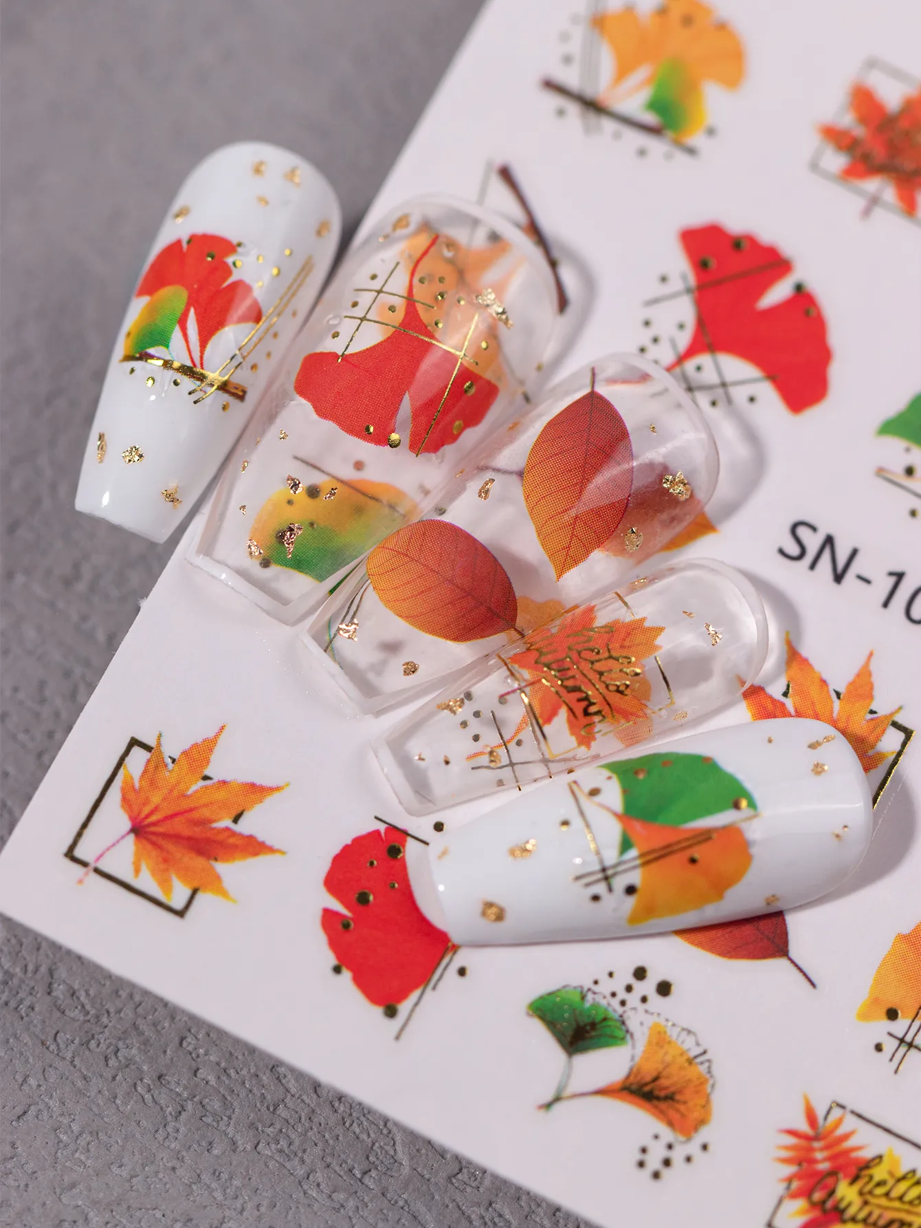 Cartoon Style Retro Maple Leaf Plant Fox Nail Stickers Nail Sticker display picture 15