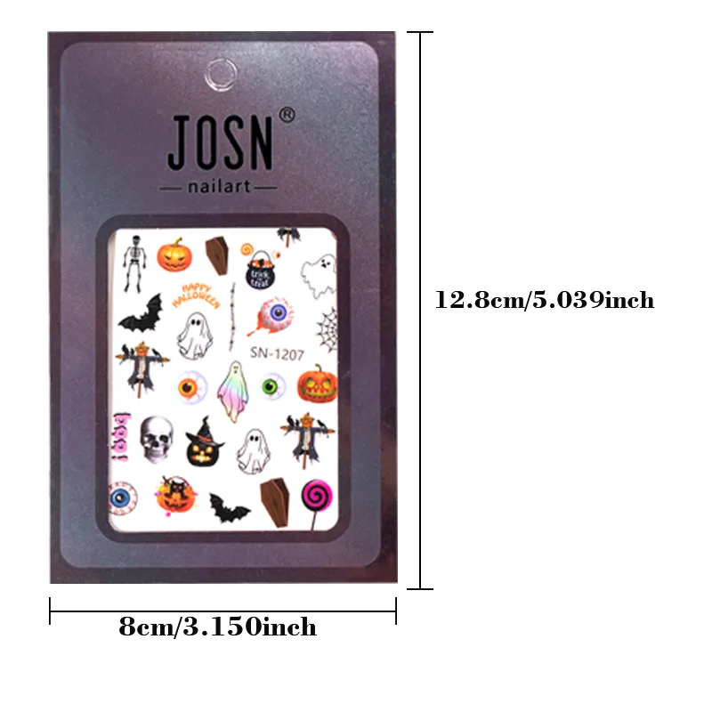 Halloween Style Classic Style Pumpkin Bulb Spider Web Nail Stickers Nail Sticker display picture 7