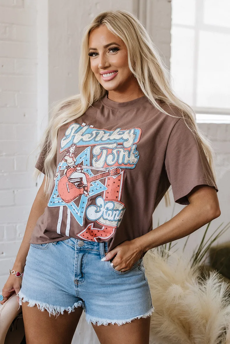 Summer 2025 Women's Fashionable Casual Short Sleeve T-shirt Cartoon Pattern Three-quarter Sleeve Versatile Cotton Polyester Blend display picture 3