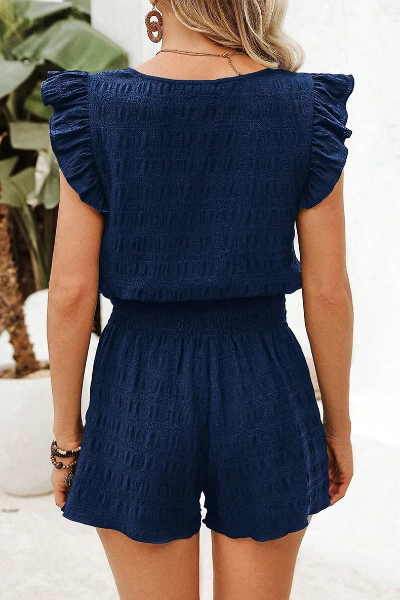 Elegant Commute Fashion Set Women Short Sleeve Shorts Two Piece Set Summer New Style  Pure Color Polyester And Spandex display picture 3