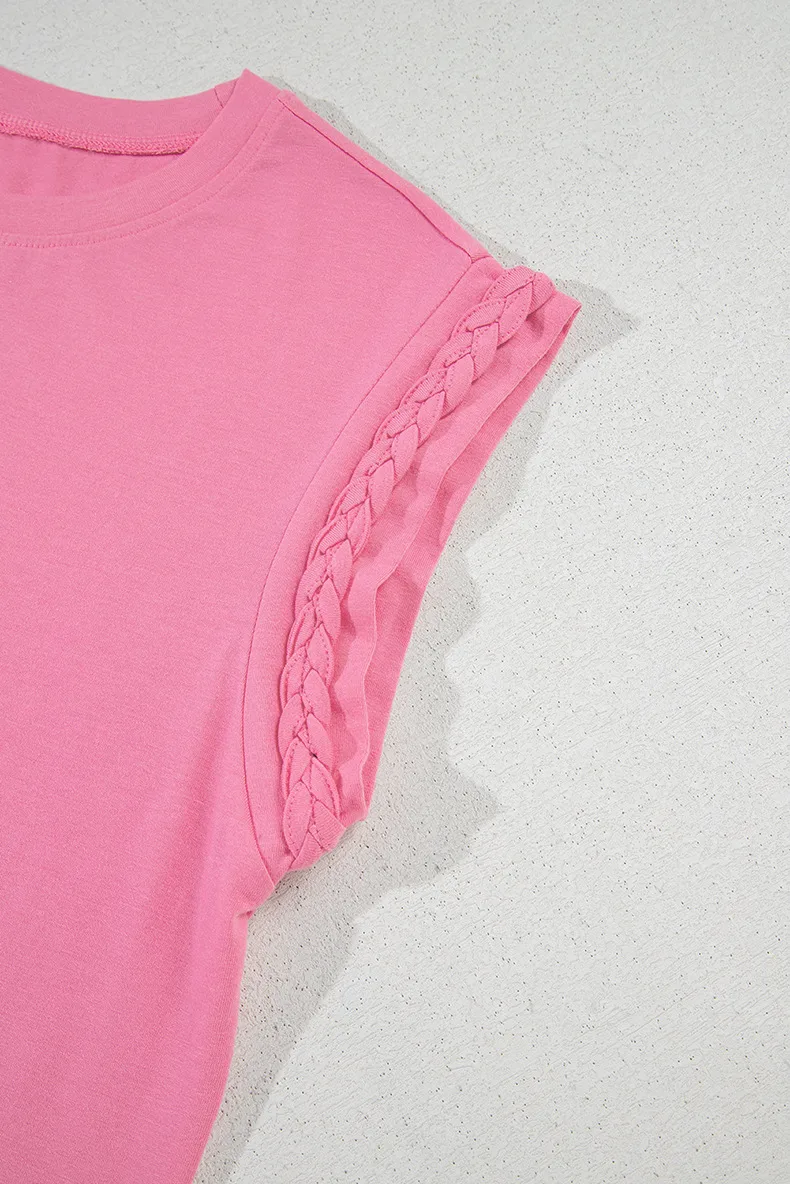 Summer 2025 Women's Casual Style Pure Color Knitted Short Sleeve T-Shirt Round Neck Pullover Top Versatile Commute Essential display picture 12