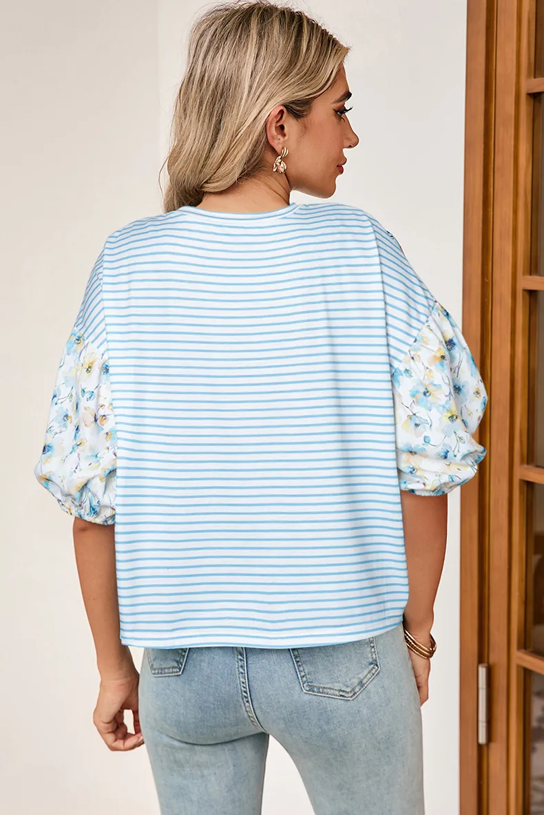 Summer New Style Women's Round Neck Half Sleeve T-shirt Fashionable Printed Casual Loose Fit Five Sleeve Length Polyester Lycra display picture 2