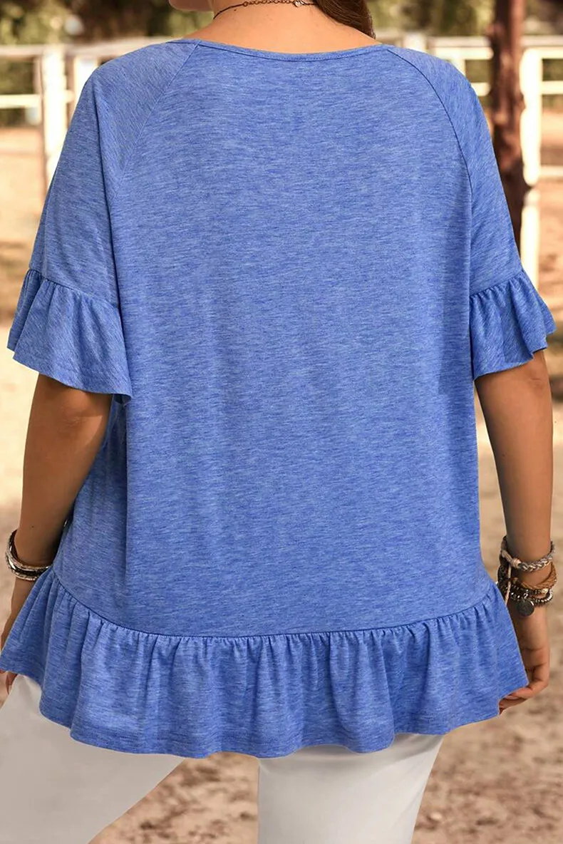 Loose Round Neck Oversize T-Shirt Women Summer New Style Solid Color Short Sleeve Women's Pullover Polyester Rayon Fiber display picture 5