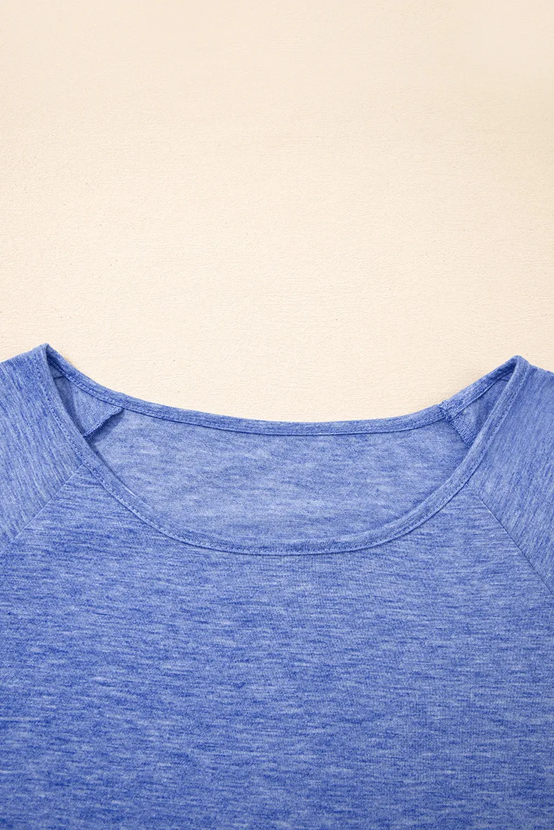 Loose Round Neck Oversize T-Shirt Women Summer New Style Solid Color Short Sleeve Women's Pullover Polyester Rayon Fiber display picture 8
