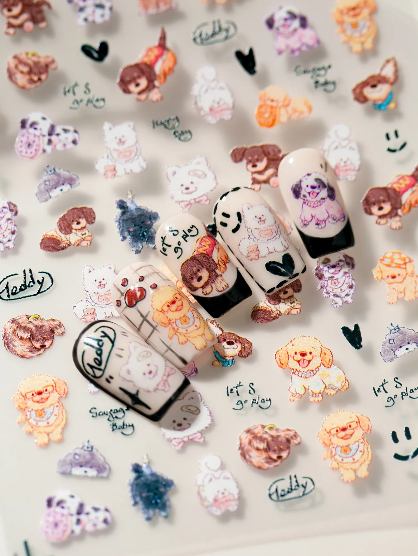 Ins Flat Nail Sticker New Cute Nail Sticker Good-looking Cartoon Design Waterproof Material Sticker Type Manicures Decoration display picture 2
