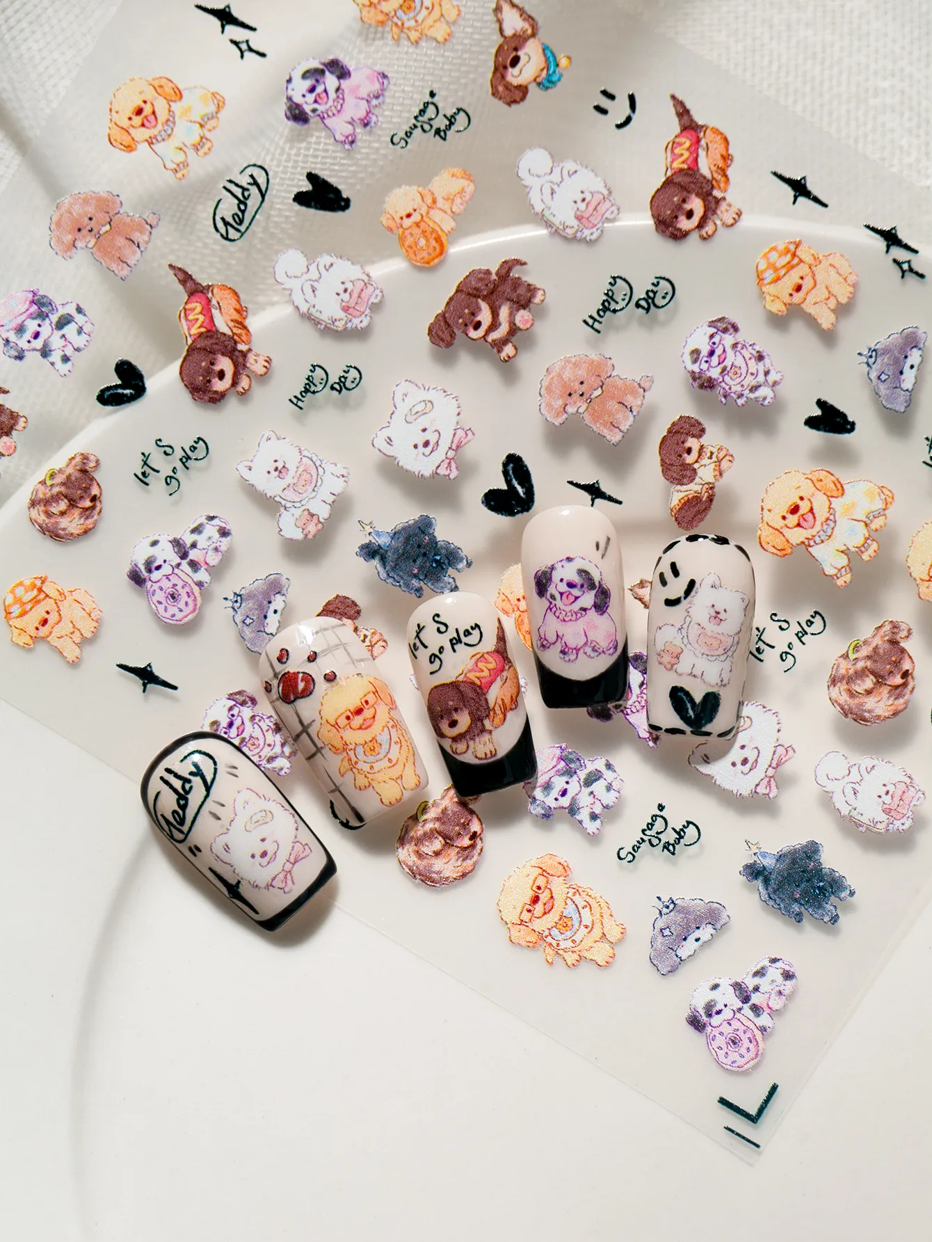 Ins Flat Nail Sticker New Cute Nail Sticker Good-looking Cartoon Design Waterproof Material Sticker Type Manicures Decoration display picture 3