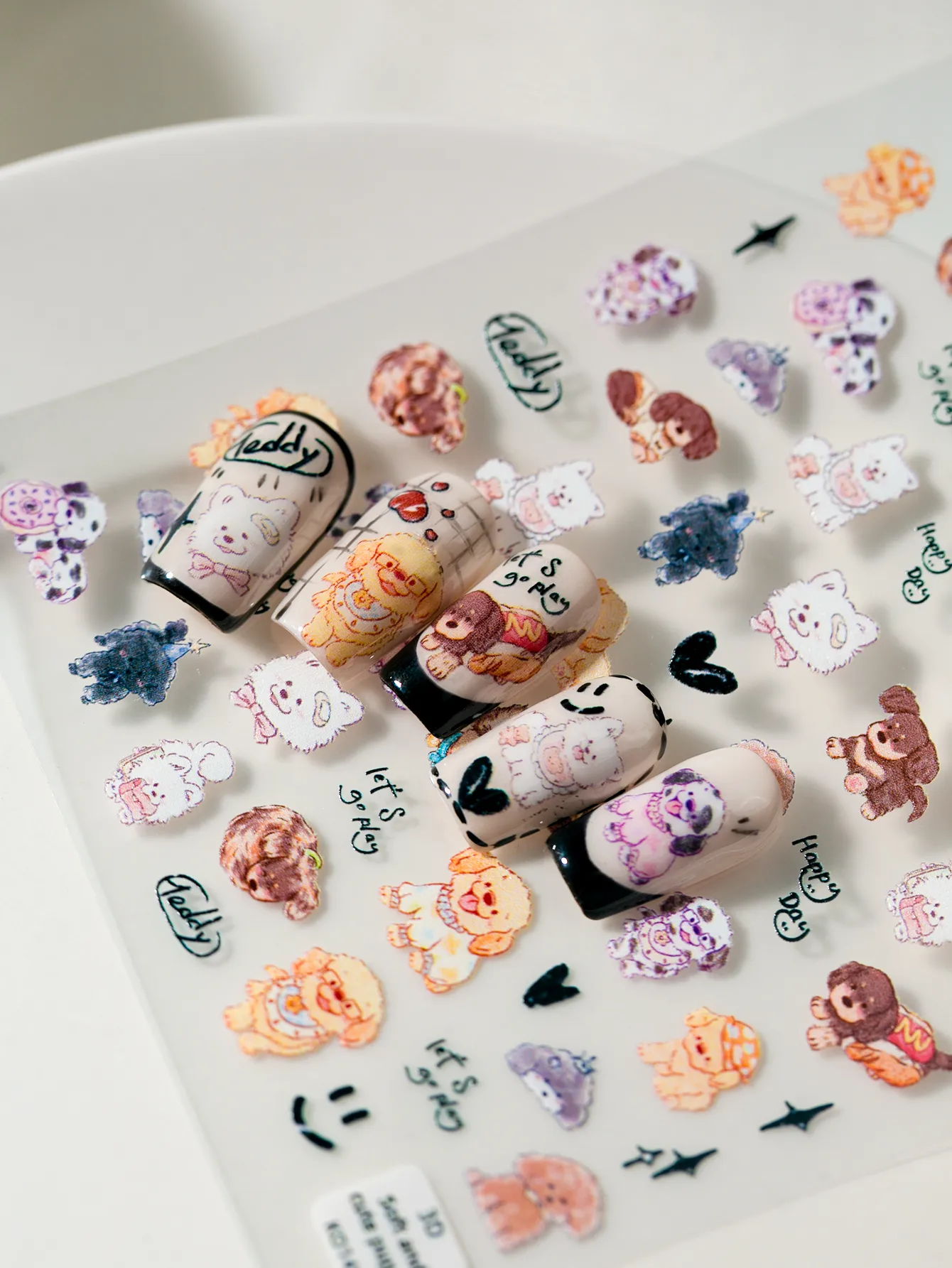 Ins Flat Nail Sticker New Cute Nail Sticker Good-looking Cartoon Design Waterproof Material Sticker Type Manicures Decoration display picture 4