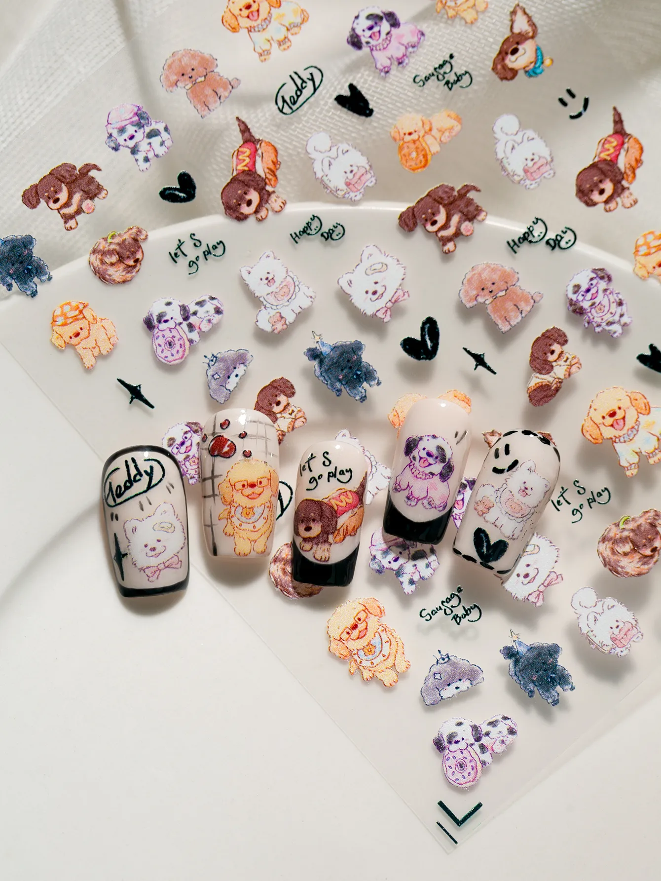 Ins Flat Nail Sticker New Cute Nail Sticker Good-looking Cartoon Design Waterproof Material Sticker Type Manicures Decoration display picture 7