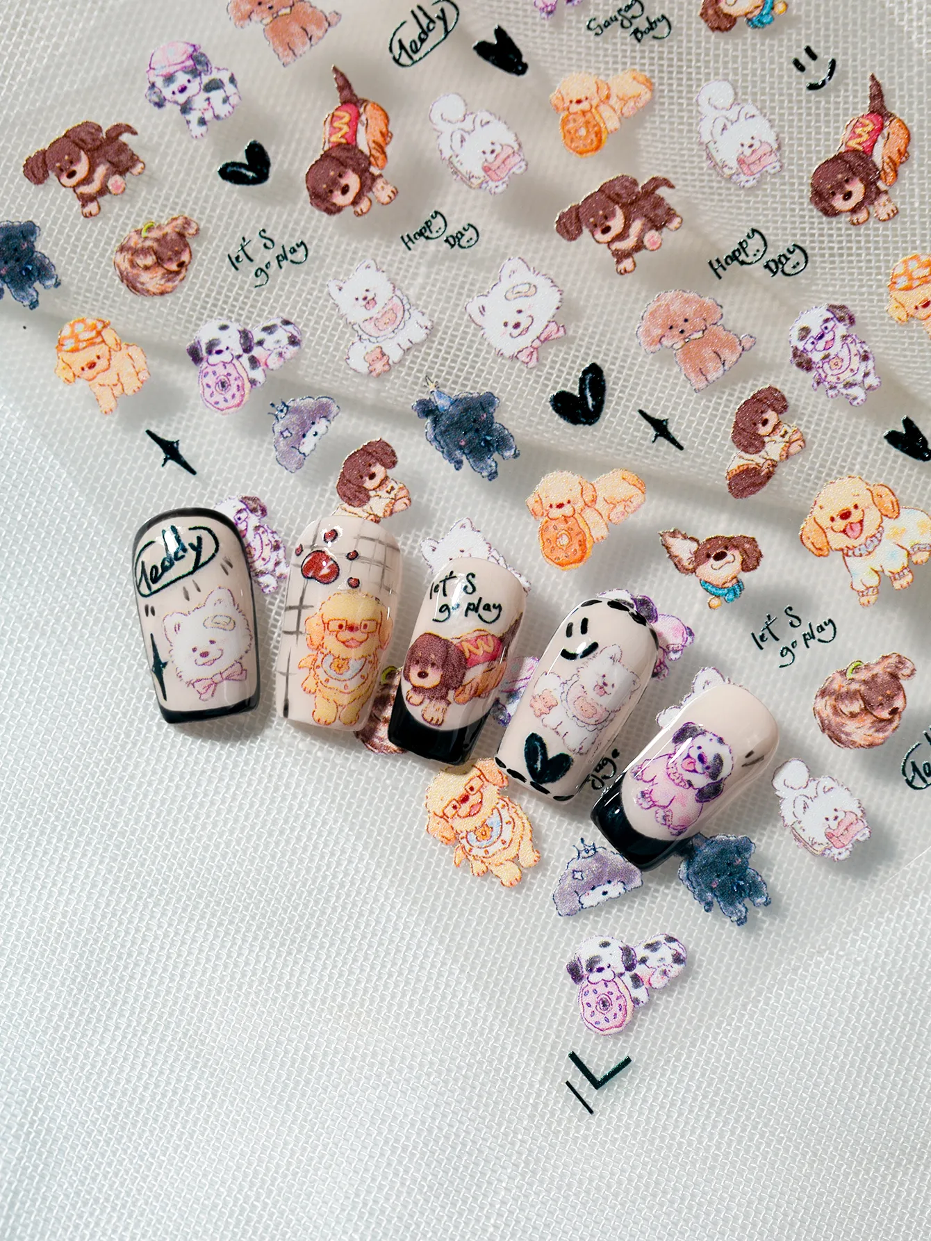 Ins Flat Nail Sticker New Cute Nail Sticker Good-looking Cartoon Design Waterproof Material Sticker Type Manicures Decoration display picture 5