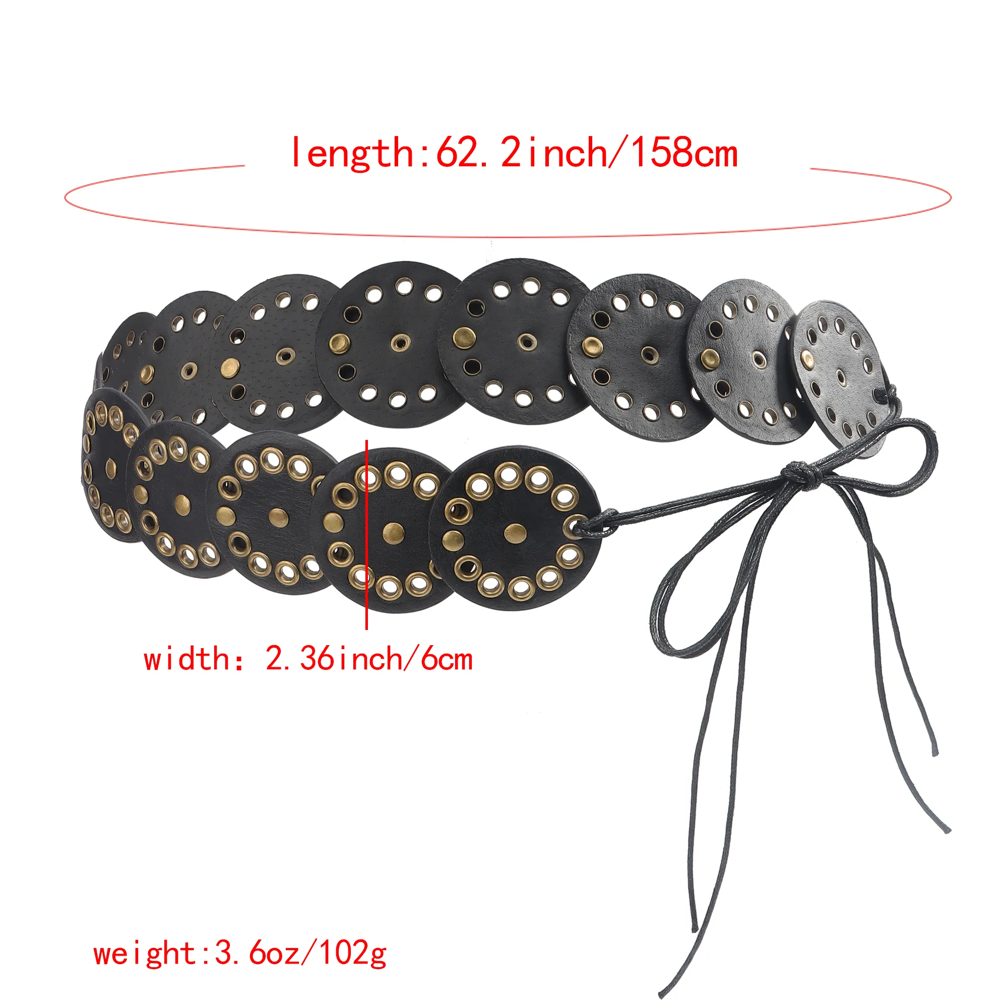 Retro Rivet Waist Belt Bohemian Decorative Knot Waist Coat For Skirts And Pants Multi-Functional Accessories Suitable For Office Date Vacation display picture 1