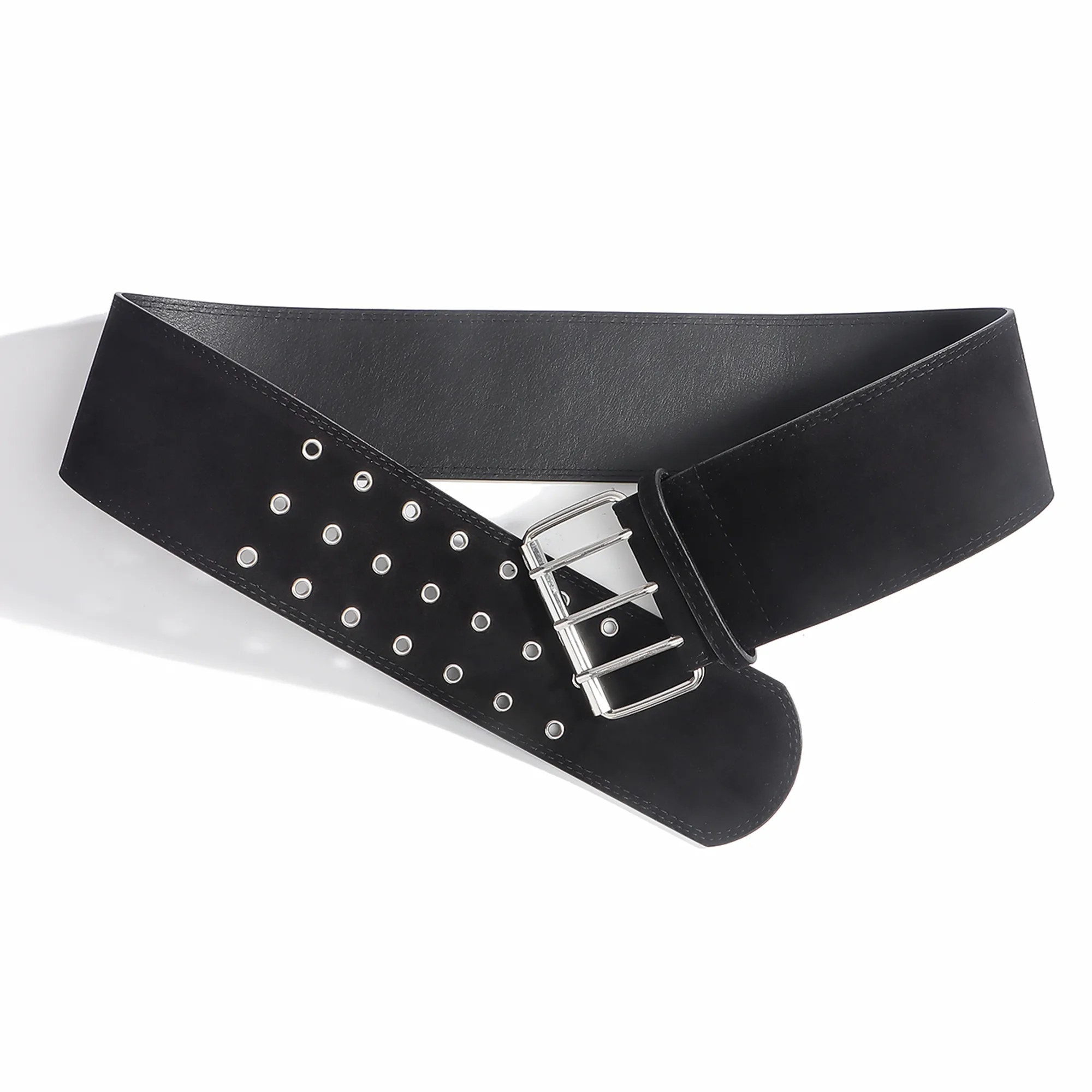 Casual Retro Punk Street Fashion Suede Waist Chain Decorative Skirt Pants Belt Three Button Geometric Pattern Adult Women's Accessories display picture 6