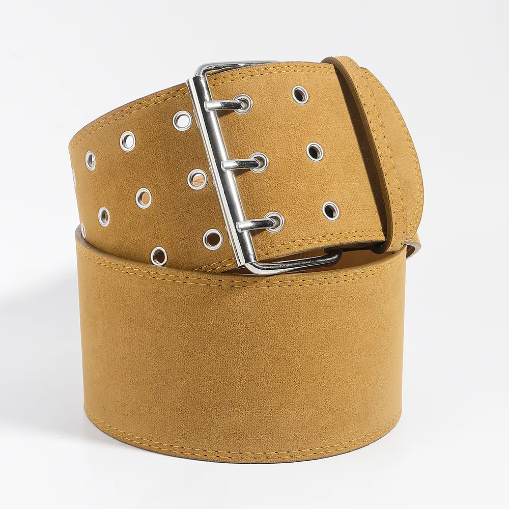 Casual Retro Punk Street Fashion Suede Waist Chain Decorative Skirt Pants Belt Three Button Geometric Pattern Adult Women's Accessories display picture 8