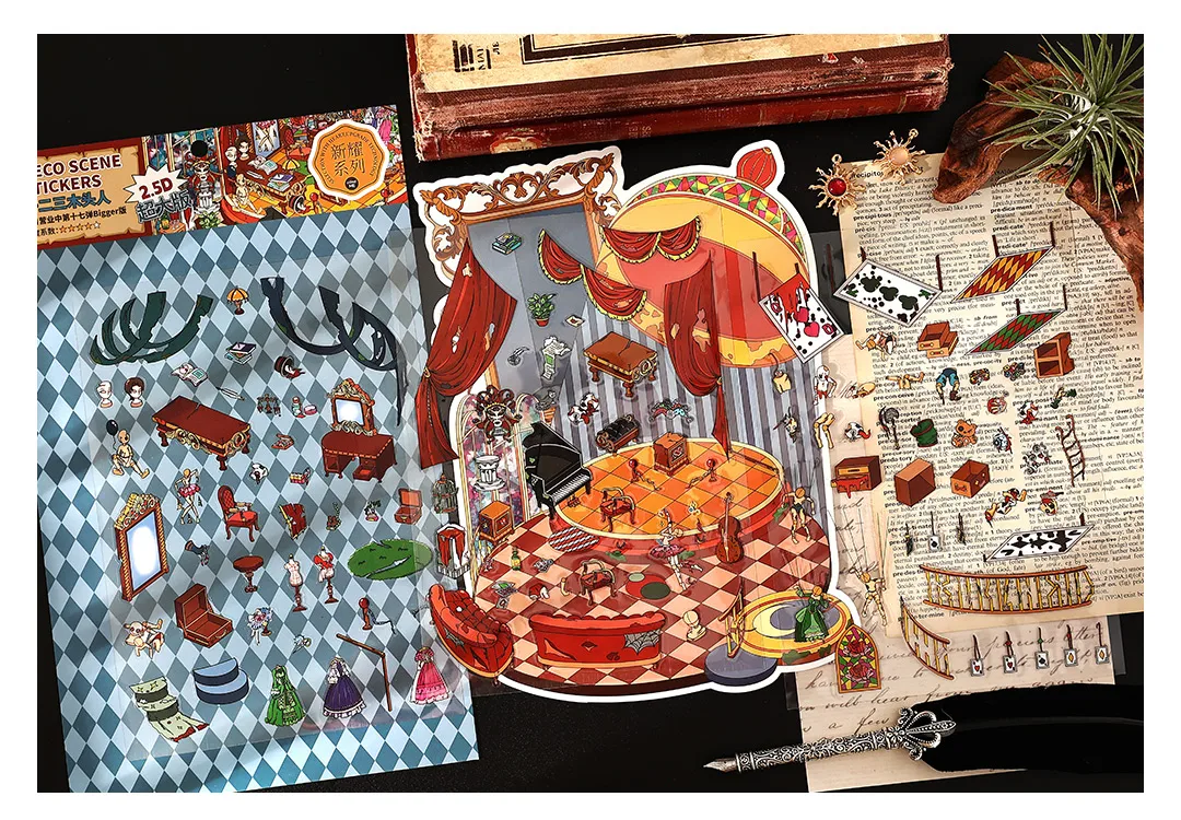1 Piece Cartoon School PET Paper Card Cartoon Style Vintage Style Maximalism Stickers display picture 2