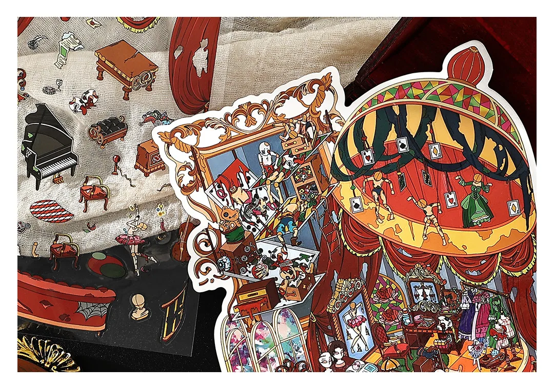 1 Piece Cartoon School PET Paper Card Cartoon Style Vintage Style Maximalism Stickers display picture 3