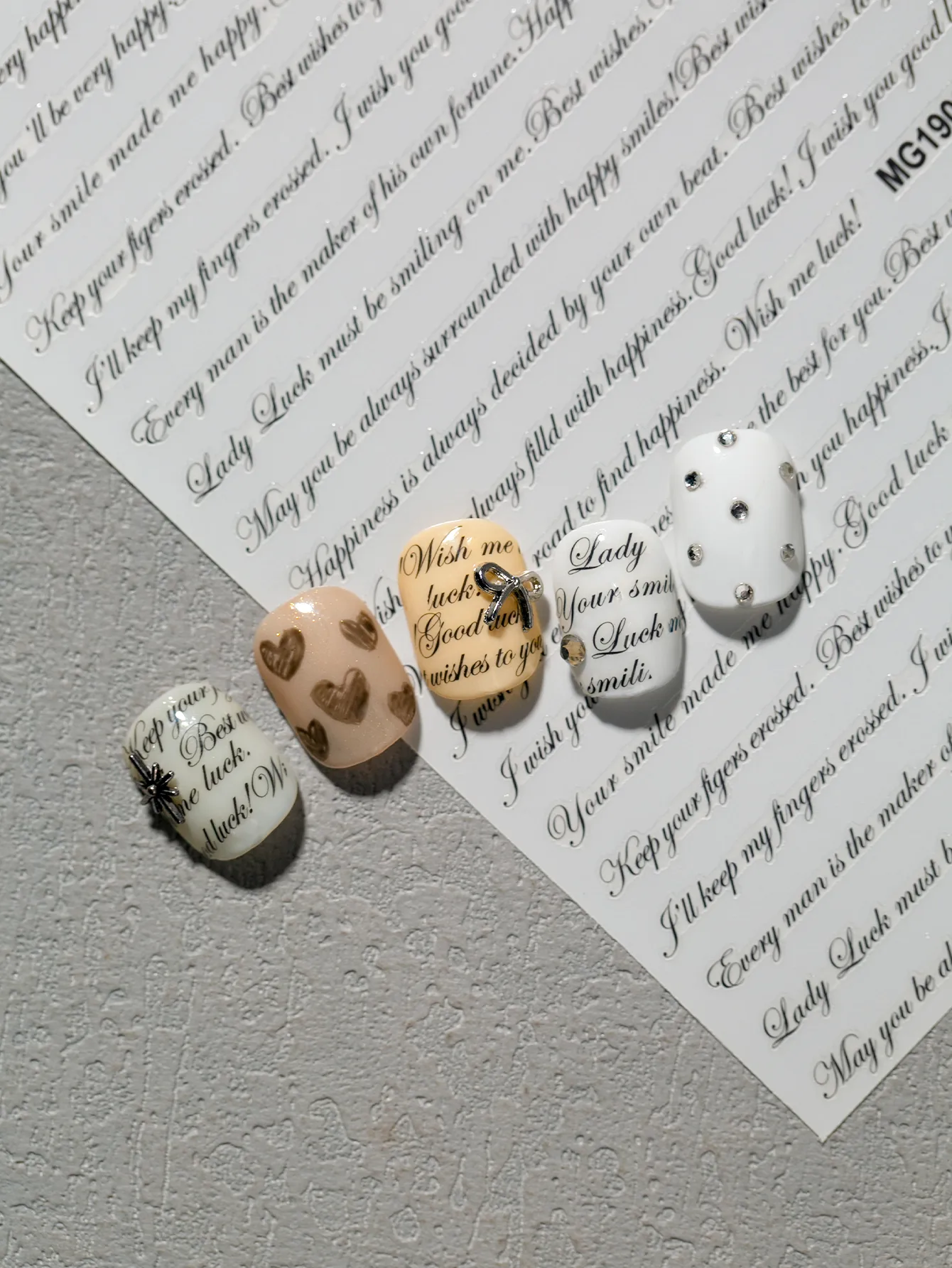 Modern Style Simple Style Classic Style Letter Nail Decals Nail Stickers Nail Sticker display picture 5
