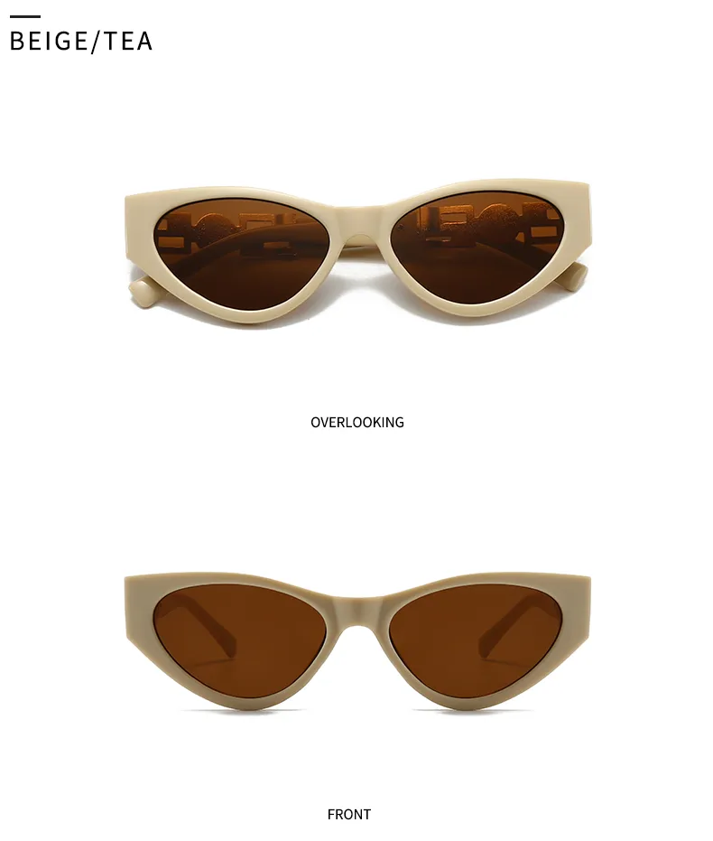 Unisex Cat Eye Sunglasses Fashionable Street Style Narrow Trendy Women Men Eyewear Show Off Casual Polarized UV400 All Seasons display picture 10