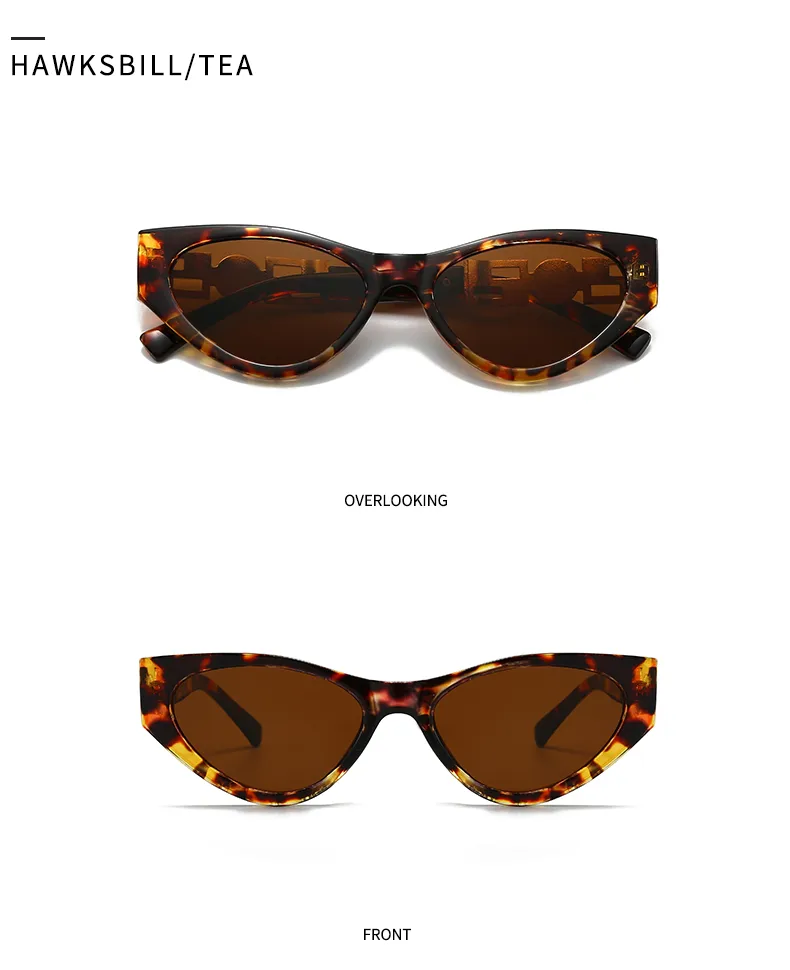 Unisex Cat Eye Sunglasses Fashionable Street Style Narrow Trendy Women Men Eyewear Show Off Casual Polarized UV400 All Seasons display picture 17