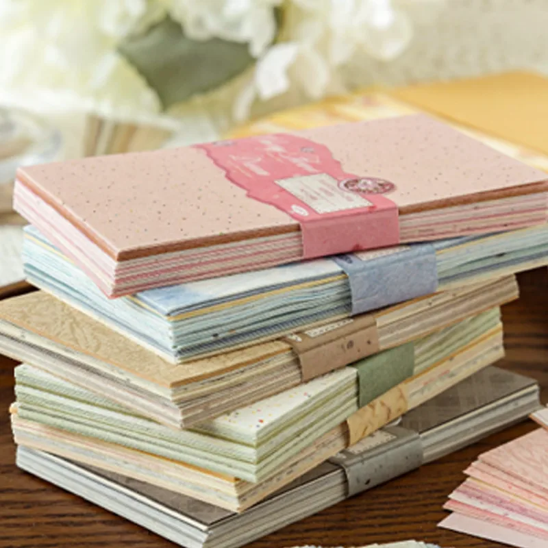Retro Color Paper Creative DIY Decorative Material Office Supplies Scrapbooking Album Base Paper Special Paper 6 Styles 50 Sheets/Package display picture 2