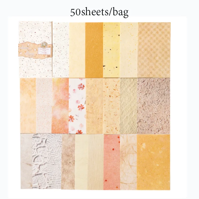 Retro Color Paper Creative DIY Decorative Material Office Supplies Scrapbooking Album Base Paper Special Paper 6 Styles 50 Sheets/Package display picture 8