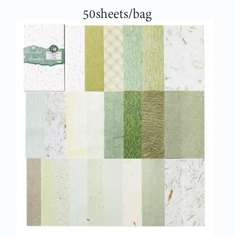 Retro Color Paper Creative DIY Decorative Material Office Supplies Scrapbooking Album Base Paper Special Paper 6 Styles 50 Sheets/Package display picture 5
