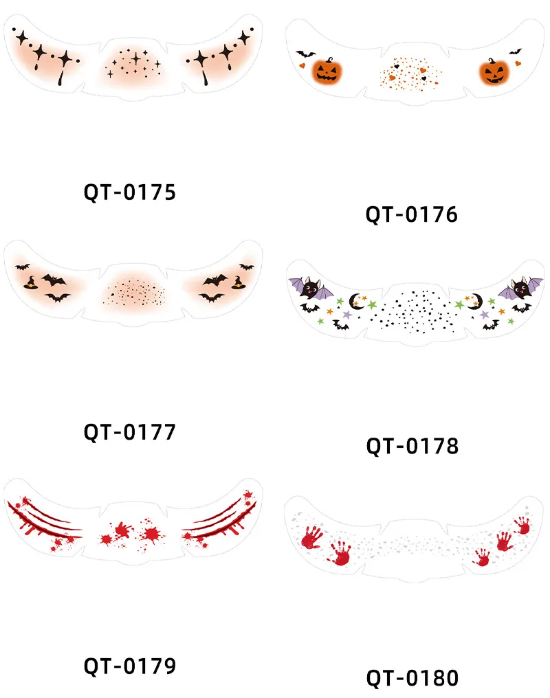 New Arrival Laser Halloween Freckle Tattoo Sticker Waterproof Freckle Stickers Face Pasters Wansheng Dark Party Makeup Stickers display picture 7