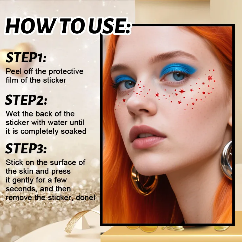 New Arrival Freckles Tattoo Sticker Red XINGX Butterfly Party Gathering Festival Event Makeup Face Pasters Tattoo display picture 1
