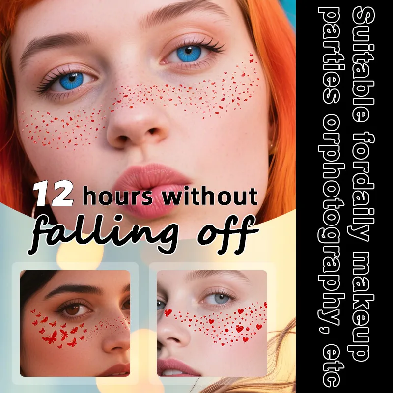 New Arrival Freckles Tattoo Sticker Red XINGX Butterfly Party Gathering Festival Event Makeup Face Pasters Tattoo display picture 2