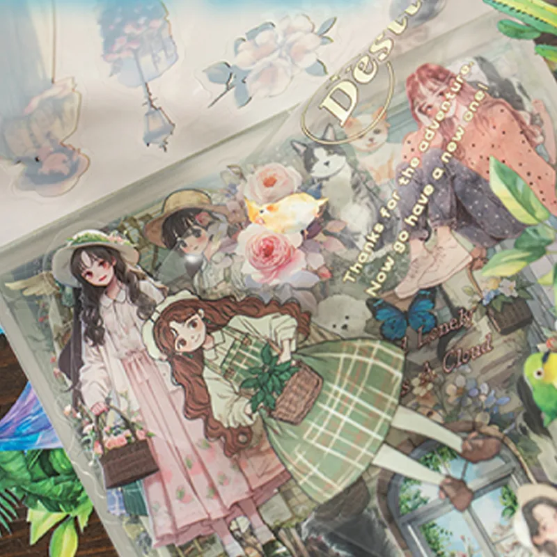 Scenic Figure Theme Stickers 20 Sheets/Book PET Material Scrapbooking Series DIY Journal Mobile Phone Case Album Stickers display picture 2