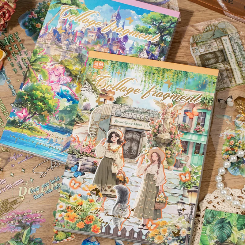 Scenic Figure Theme Stickers 20 Sheets/Book PET Material Scrapbooking Series DIY Journal Mobile Phone Case Album Stickers display picture 1