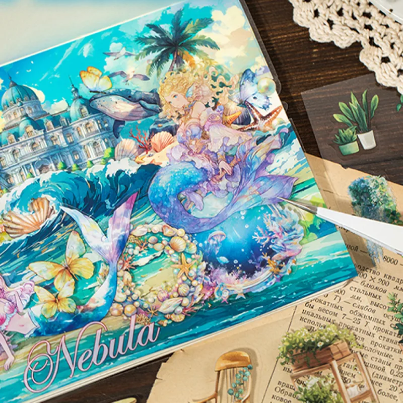 Scenic Figure Theme Stickers 20 Sheets/Book PET Material Scrapbooking Series DIY Journal Mobile Phone Case Album Stickers display picture 3