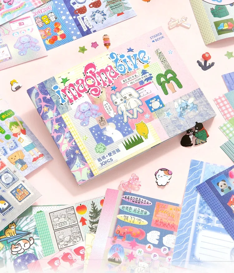 Cute New Style Cartoon Stickers 30 Sheets DIY Decorative Scrapbooking Sticker Books Animal Pattern School Supplies display picture 1