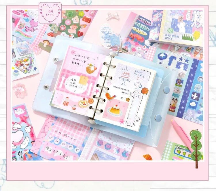 Cute New Style Cartoon Stickers 30 Sheets DIY Decorative Scrapbooking Sticker Books Animal Pattern School Supplies display picture 4